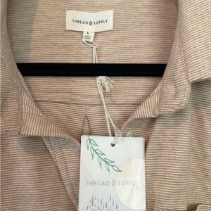 Thread & Supply Women’s Lewis Shirt-Large (10-12)-NWT/Ice Coffee Stripe